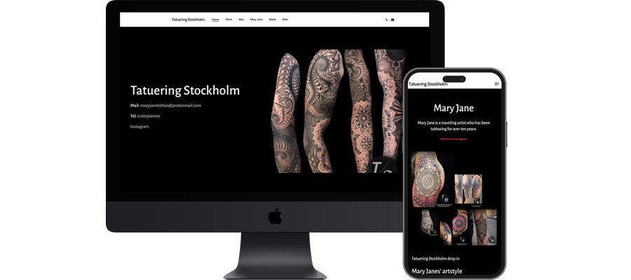 Tatuering Stockholm: Webbdesign & SEO, ny hemsida åt tatuerare i Stockholm